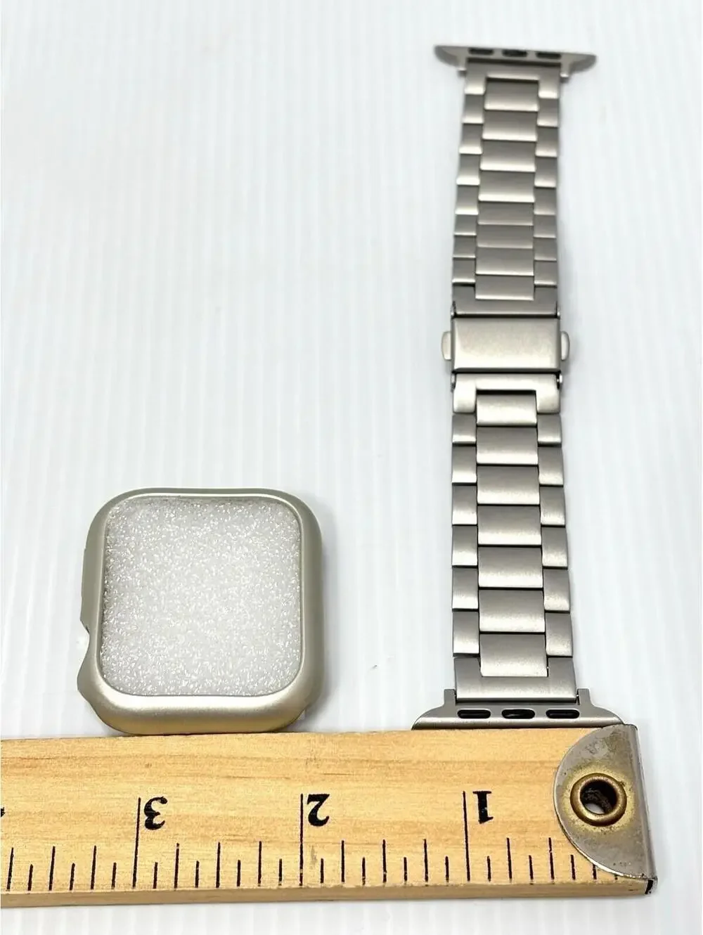 Silver Metal Link Watch Band Strap Screen Protector Bumper Case Smart Watch NWOT